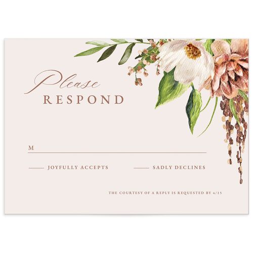 Painted Blossoms Wedding Response Cards