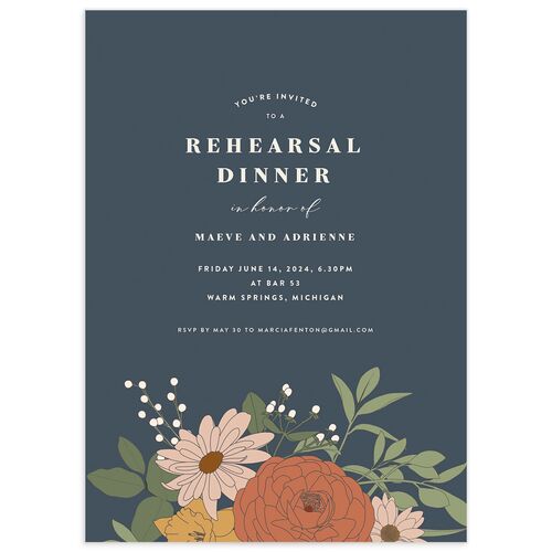 Nouveau Floral Rehearsal Dinner Invitations