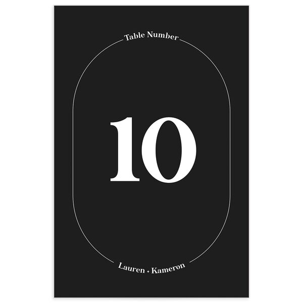 Minimal Oval Table Numbers front in Midnight