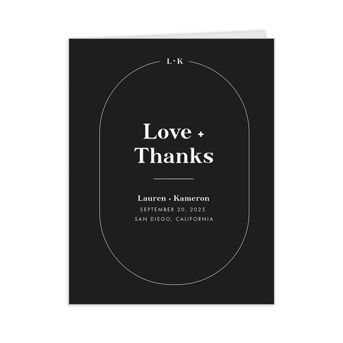 Minimal Oval Thank You Cards
