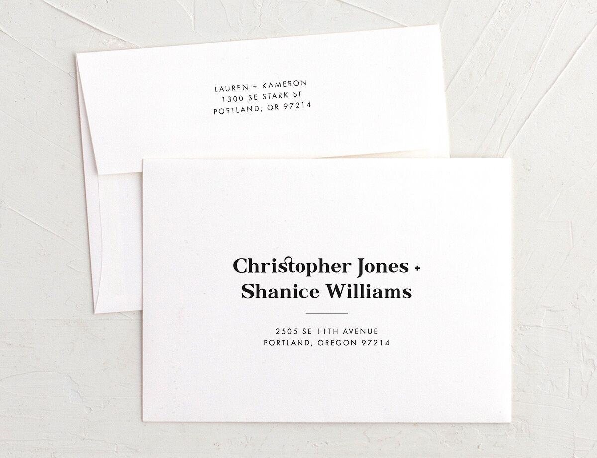 Minimal Oval Thank You Card Envelopes front in Midnight