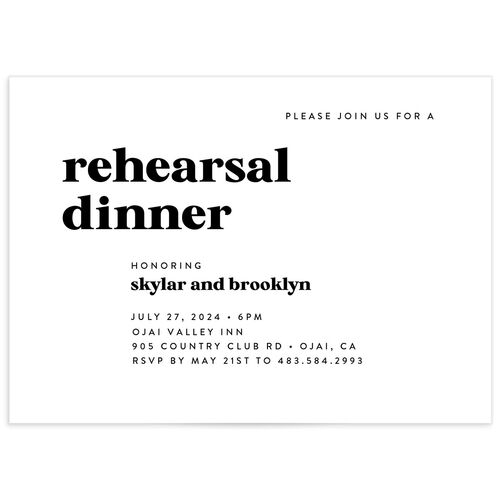 Vintage Bold Rehearsal Dinner Invitations