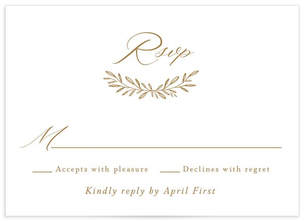 Natural Flourish Wedding Response Cards front in Dijon