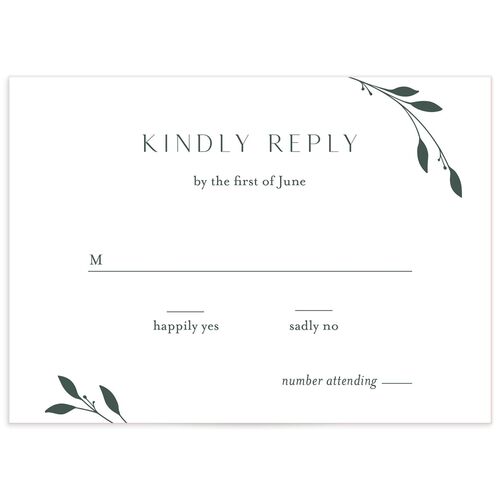 Delicate Leaves Wedding Response Cards