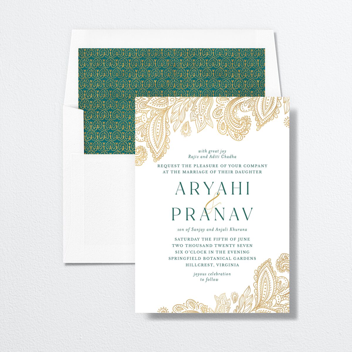 Ornate Deco Envelope Liners envelope-and-liner in Pure White