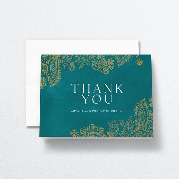 Ornate Deco Thank You Cards front in Pure White