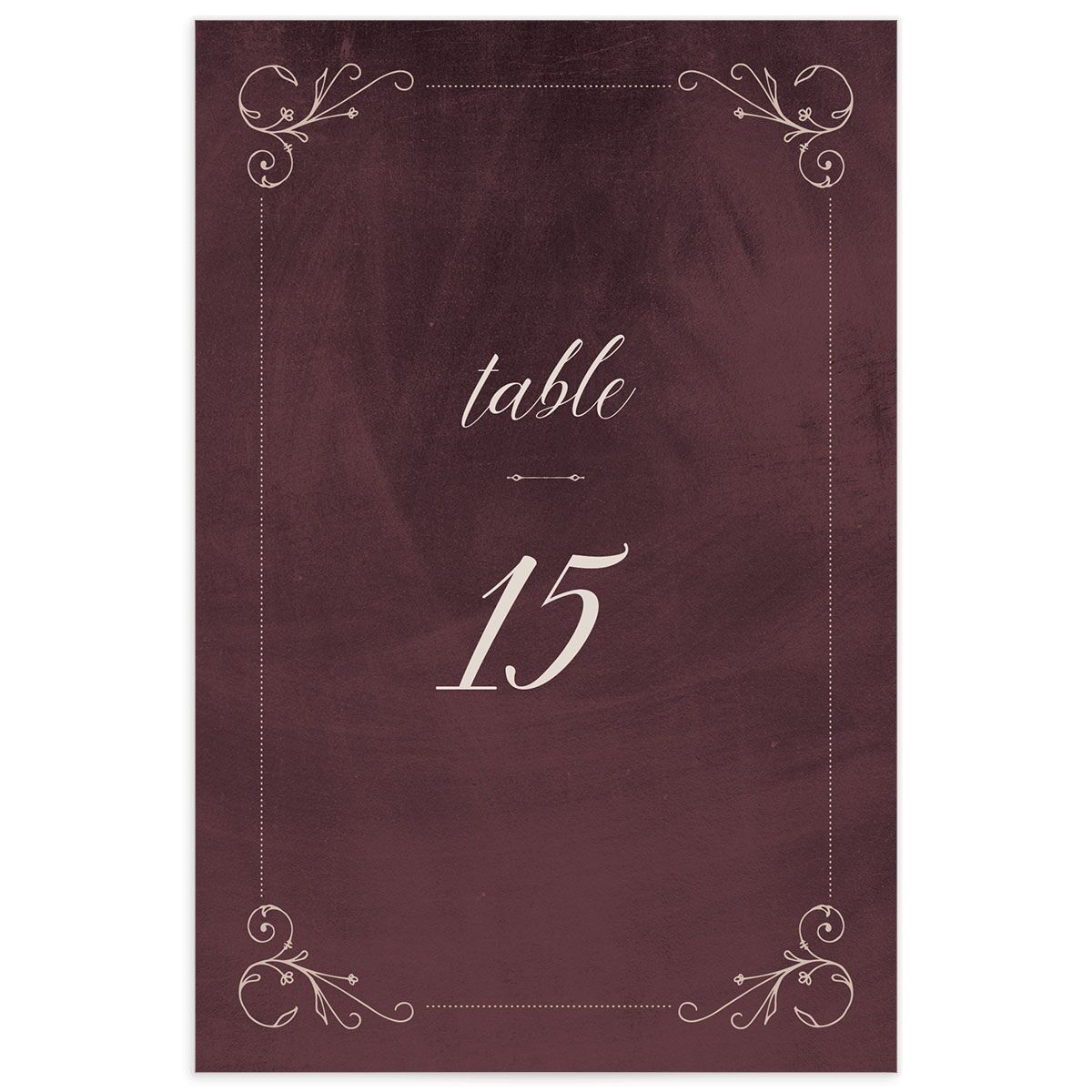 Ornate Nostalgia Table Numbers front in Ruby