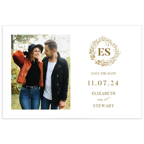 Exquisite Wreath Save the Date Postcards
