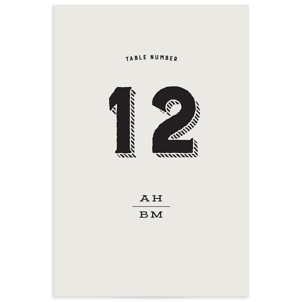 Bold Retro Table Numbers front in Cream