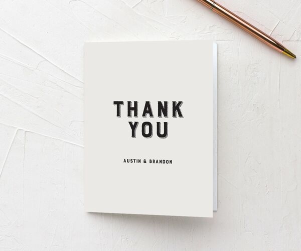 Bold Retro Thank You Cards front in Champagne