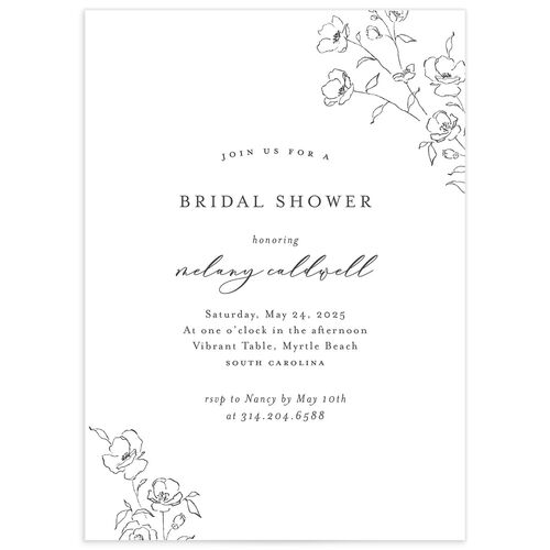 Ornamental Flowers Bridal Shower Invitations