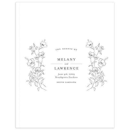 Ornamental Flowers Wedding Guest Book
