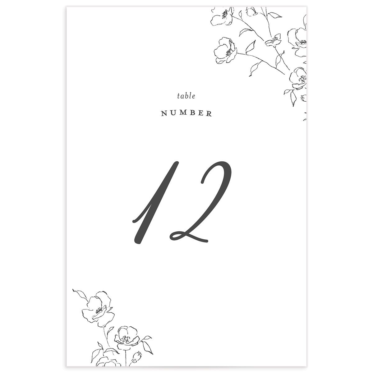 Ornamental Flowers Table Numbers back in Midnight