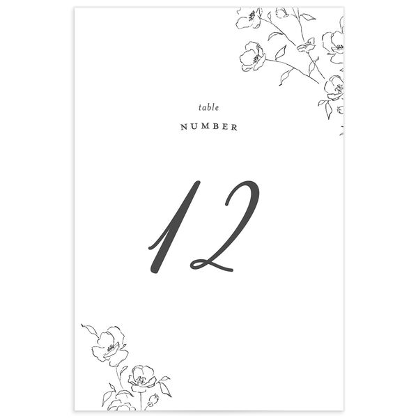 Ornamental Flowers Table Numbers front in Midnight