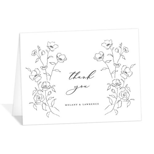 Ornamental Flowers Thank You Cards