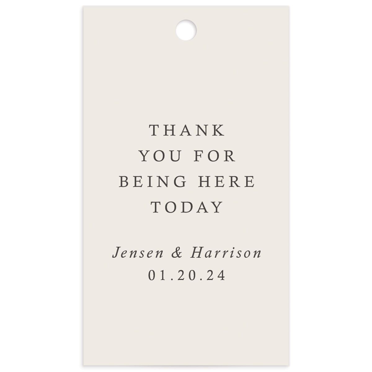 Brushstroke Garland Favor Gift Tags front in Champagne