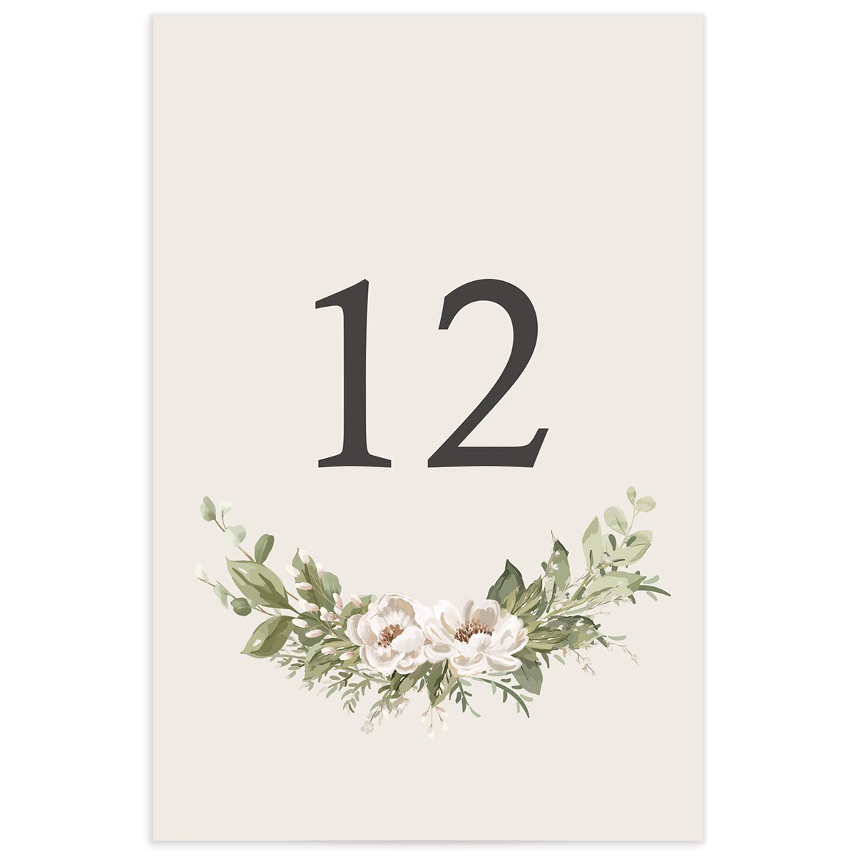 Brushstroke Garland Table Numbers back in Champagne