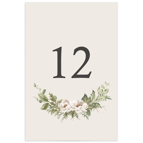 Brushstroke Garland Table Numbers front in Champagne