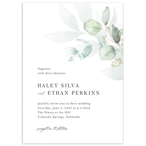 Romantic Greenery Wedding Invitations - Tide Pool