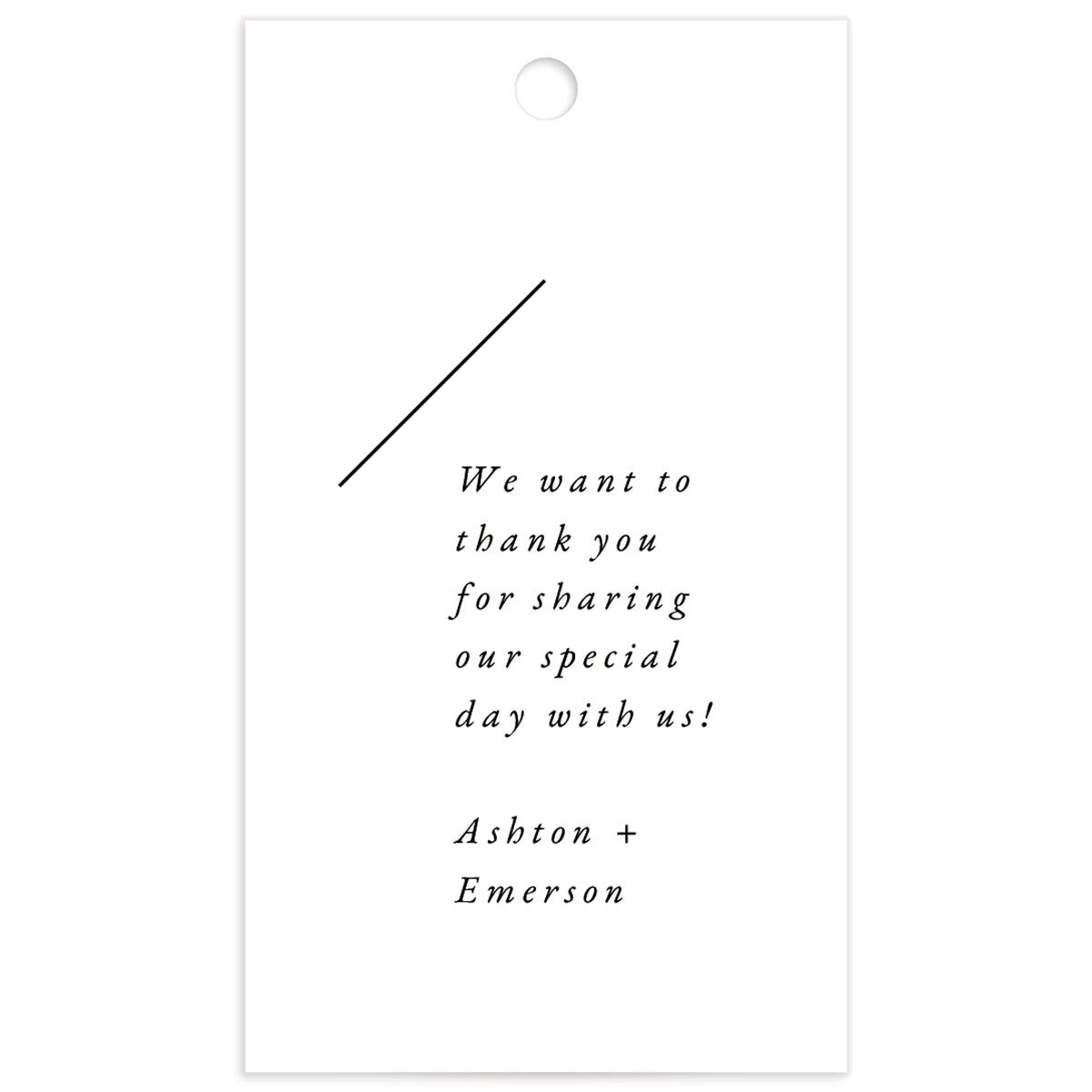 Modern Slant Favor Gift Tags back in Pure White