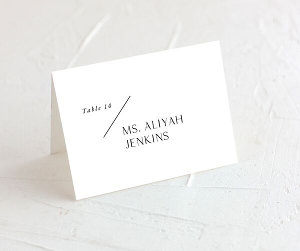 Modern Slant Place Cards front in Pure White