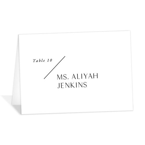 Modern Slant Place Cards - Pure White