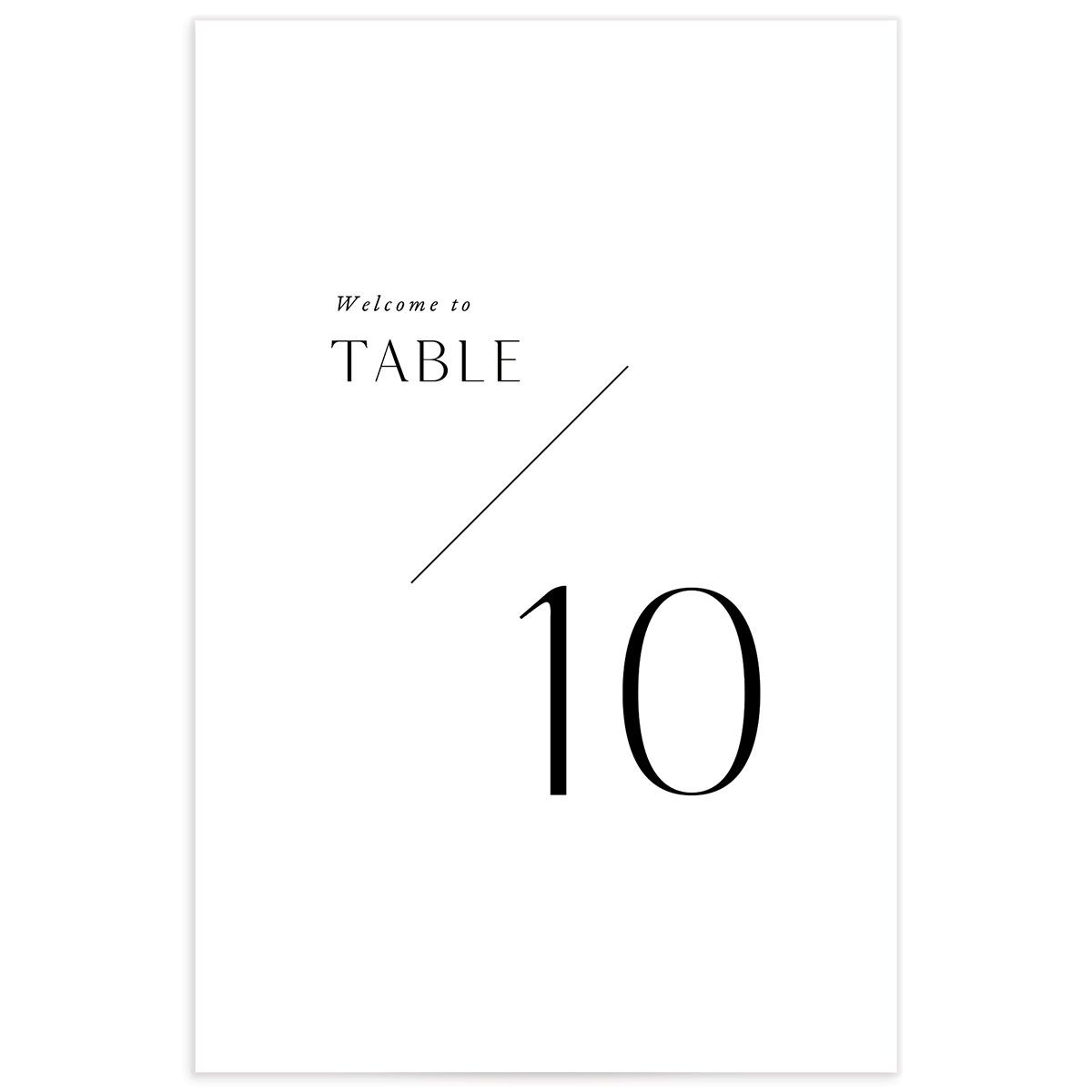 Modern Slant Table Numbers front in White