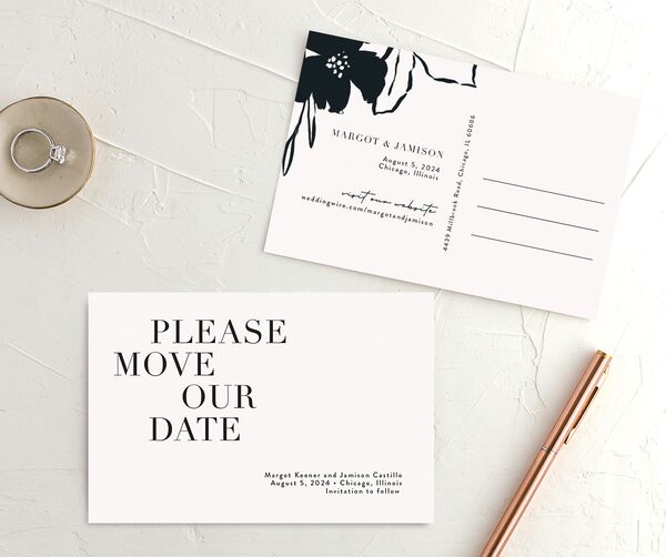 Versatile Vogue Change the Date Postcards front-and-back in Pure White
