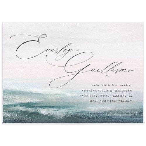 Abstract Beach Wedding Invitations - Regency Blue