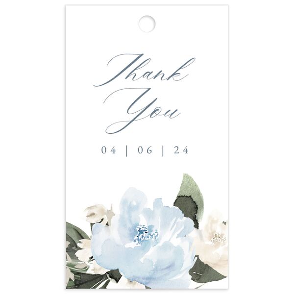 Charming Florals Favor Gift Tags front in French Blue