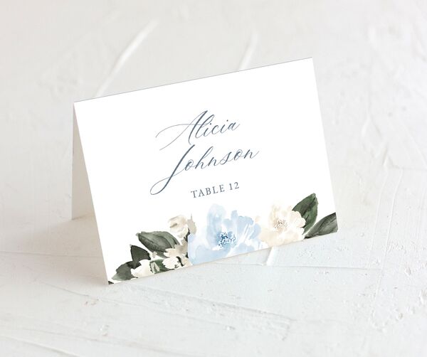 Charming Florals Place Cards front in French Blue