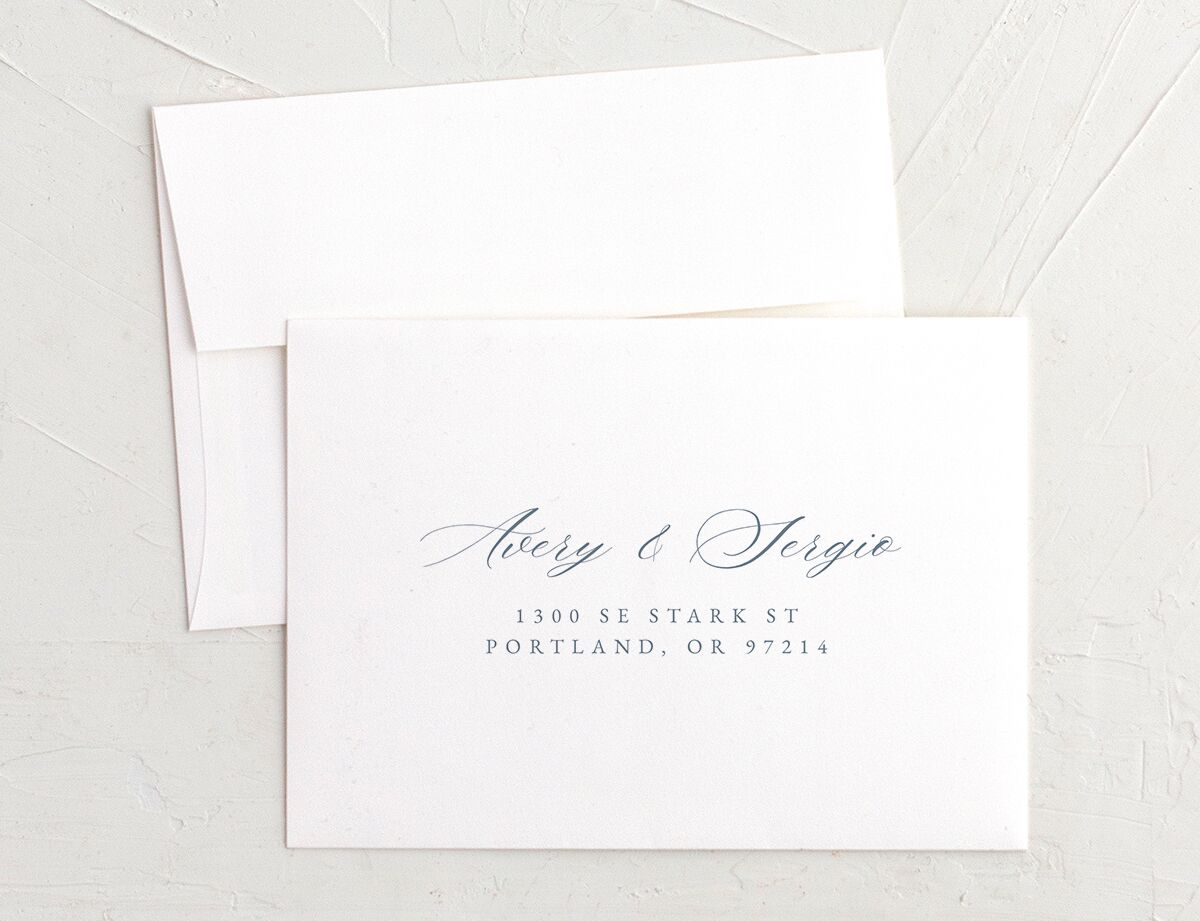 Charming Florals Wedding Response Card Envelopes front in French Blue