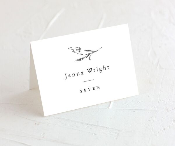 Rustic Garland Place Cards front in Silver