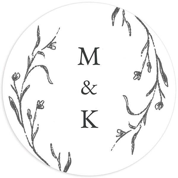 Rustic Garland Wedding Stickers [object Object] in Grey