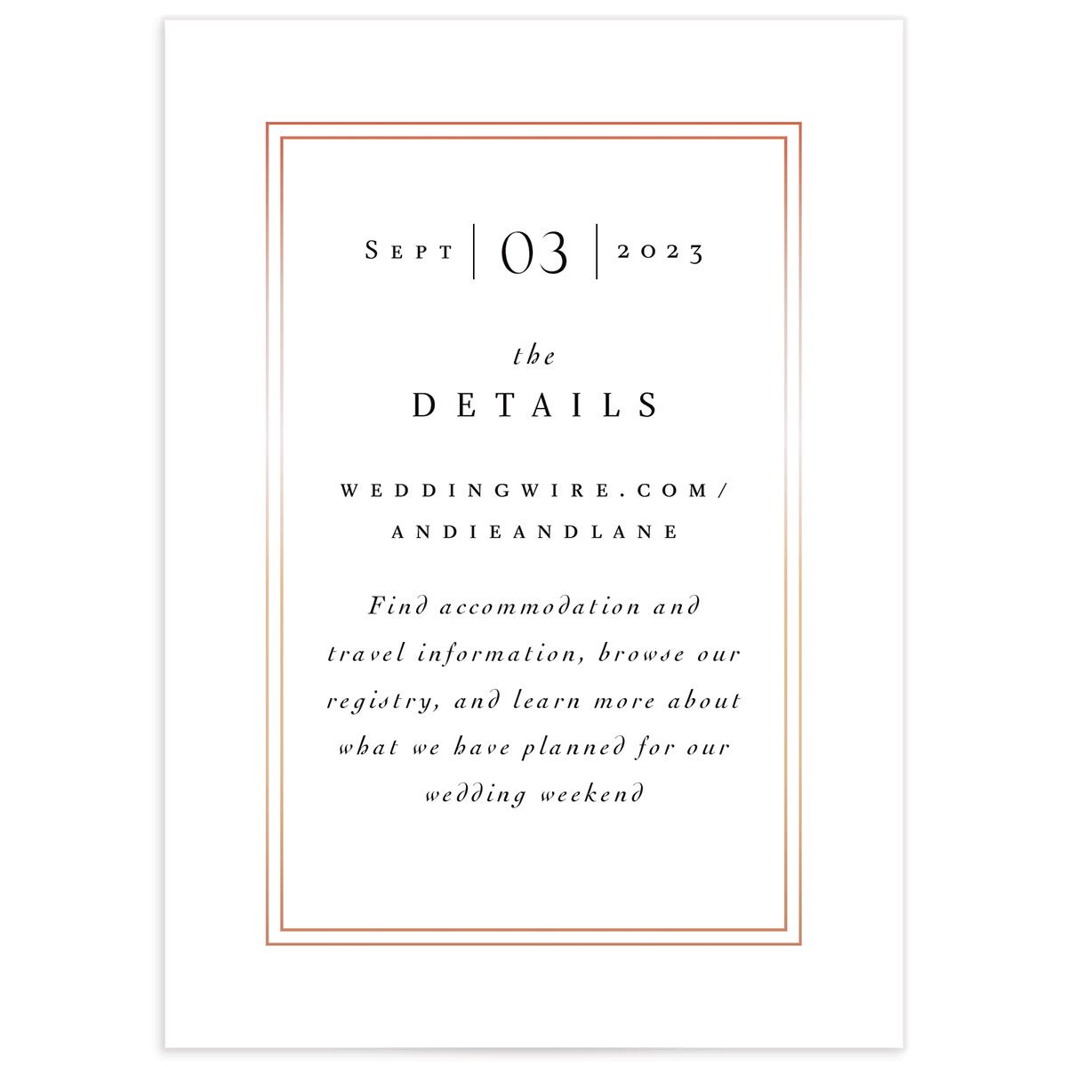 Classic Marble Wedding Enclosure Cards front in Pure White