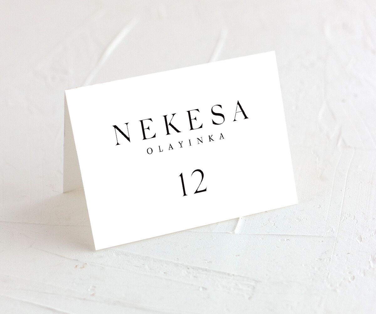 Classic Marble Place Cards front in Pure White