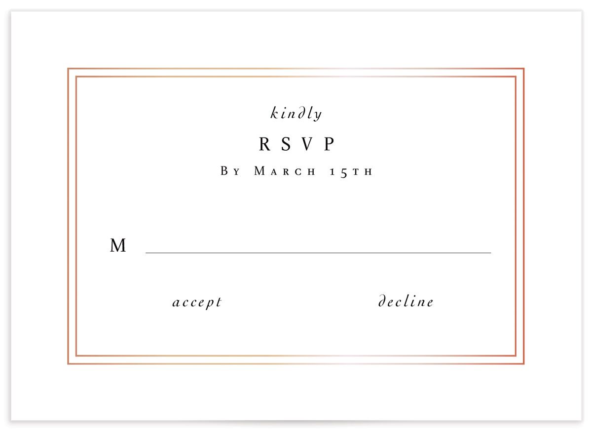 Classic Marble Wedding Response Cards front in Pure White
