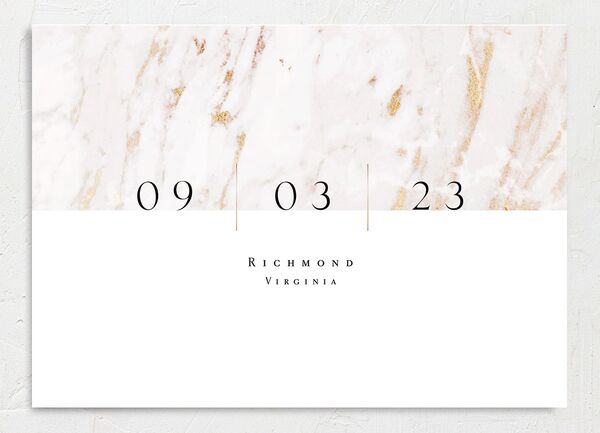 Classic Marble Save the Date Cards back in Pure White