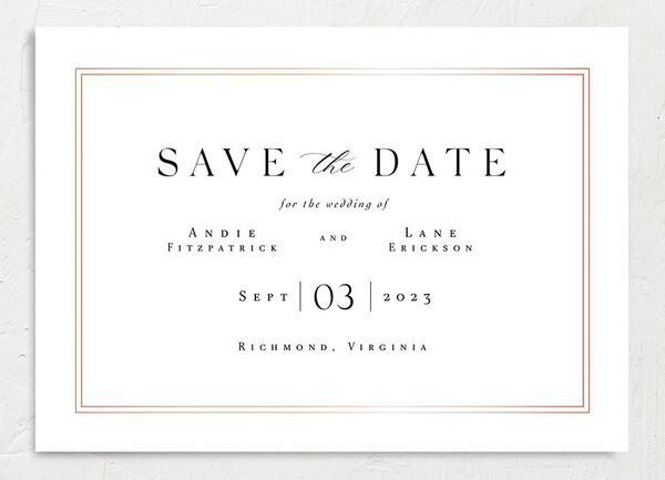 Classic Marble Save the Date Cards front in Pure White