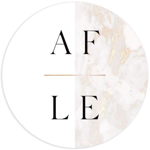 Classic Marble Wedding Stickers front in White