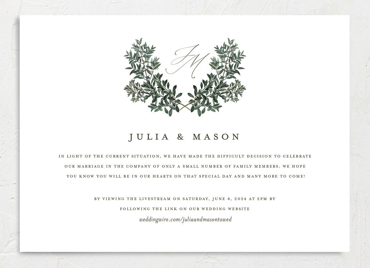 Ornate Leaves Change the Date Cards front in Pure White