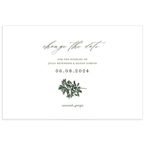 Ornate Leaves Change the Date Postcards - Pure White