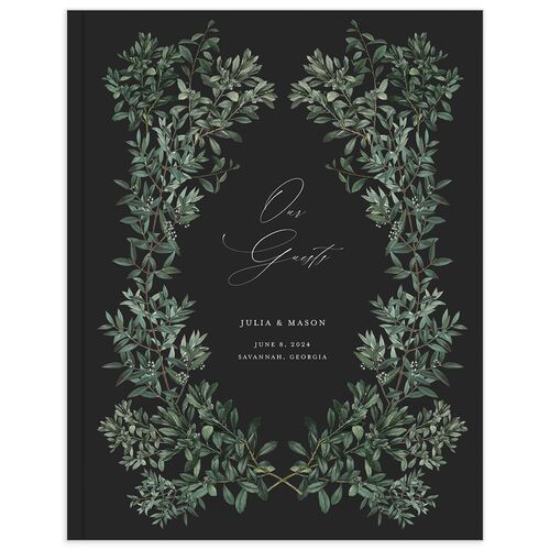 Ornate Leaves Wedding Guest Book