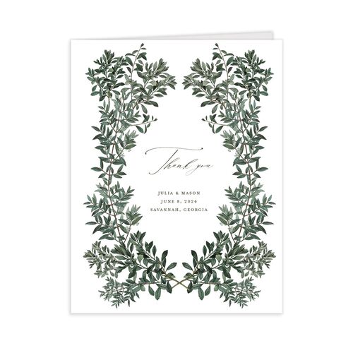 Ornate Leaves Thank You Cards