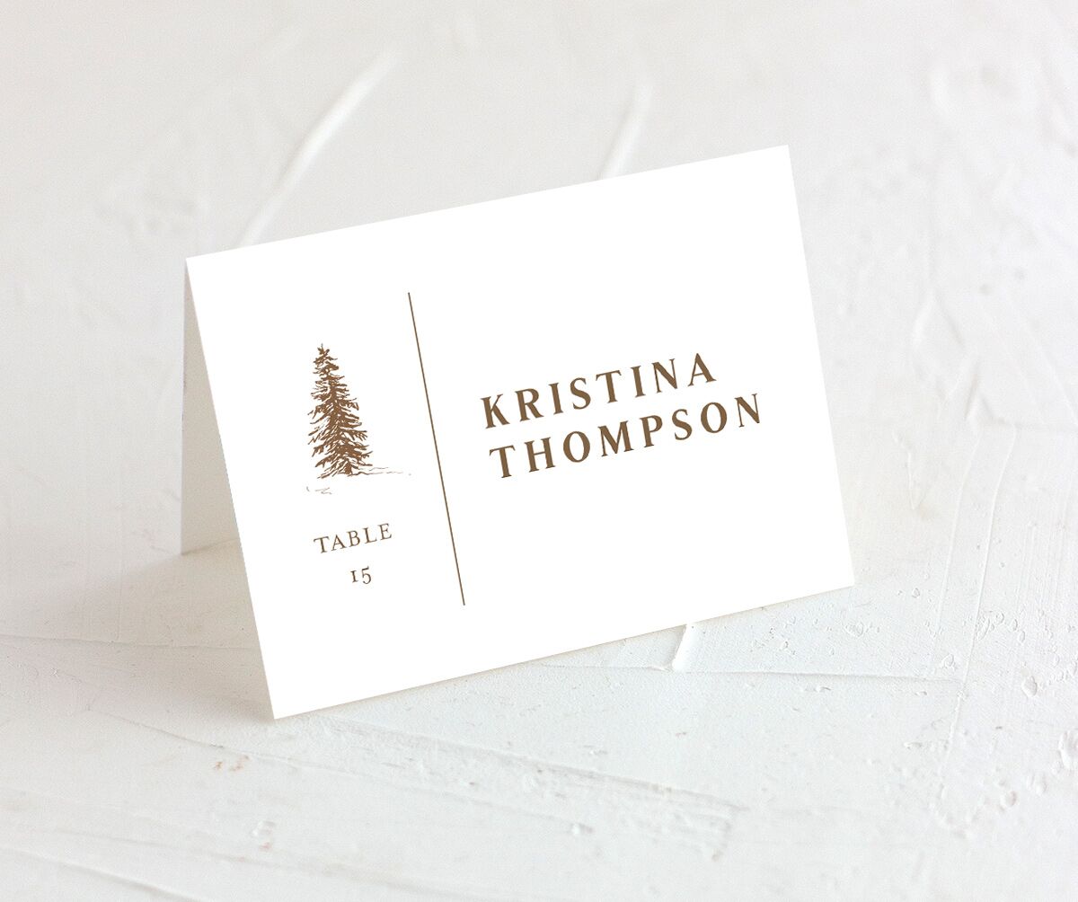 Storybook Mountaintop Place Cards front in Walnut