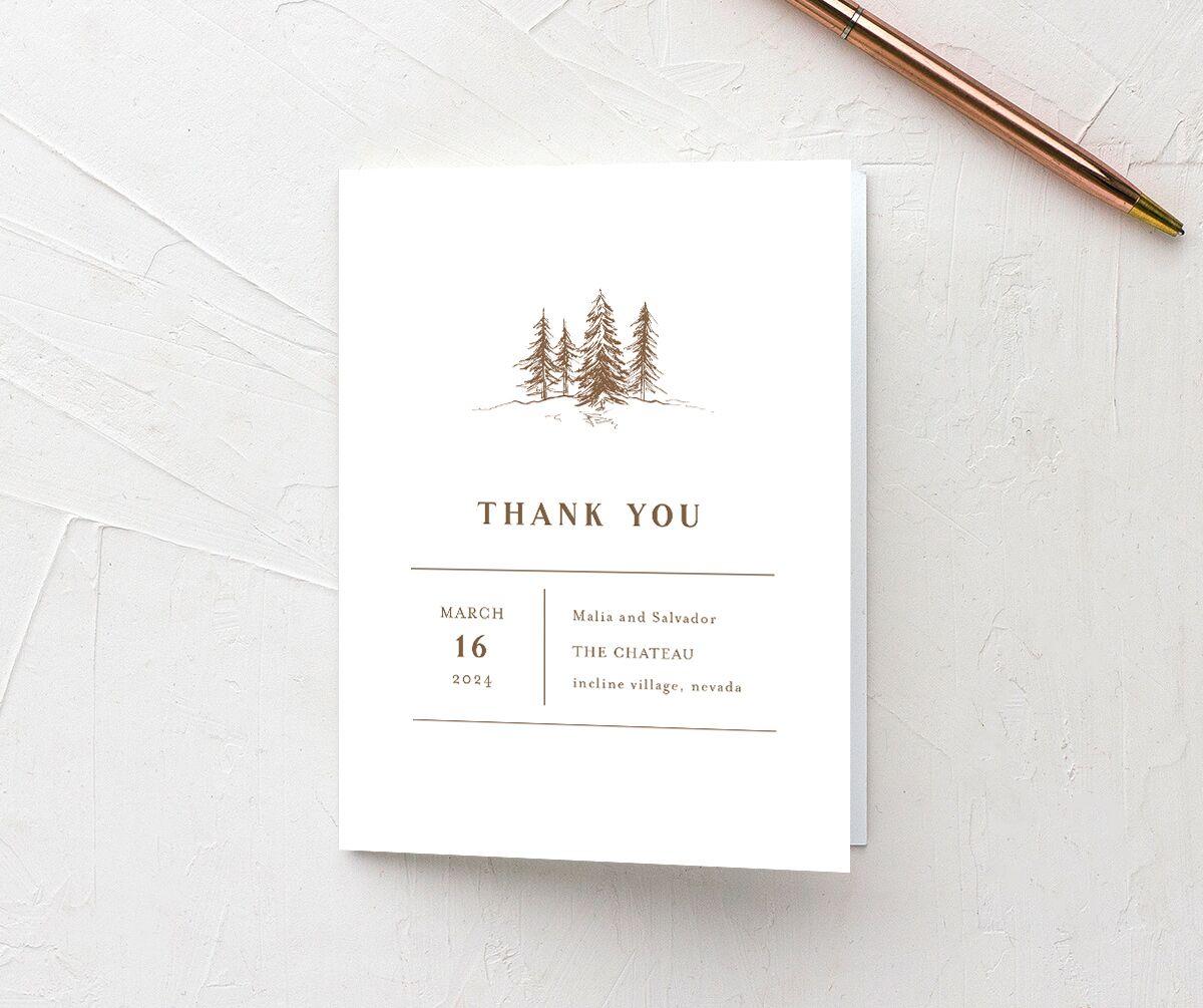 Storybook Mountaintop Thank You Cards front in Walnut