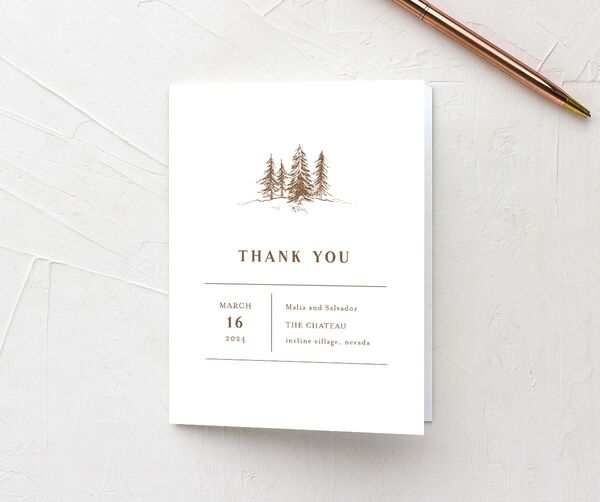 Storybook Mountaintop Thank You Cards front in Walnut