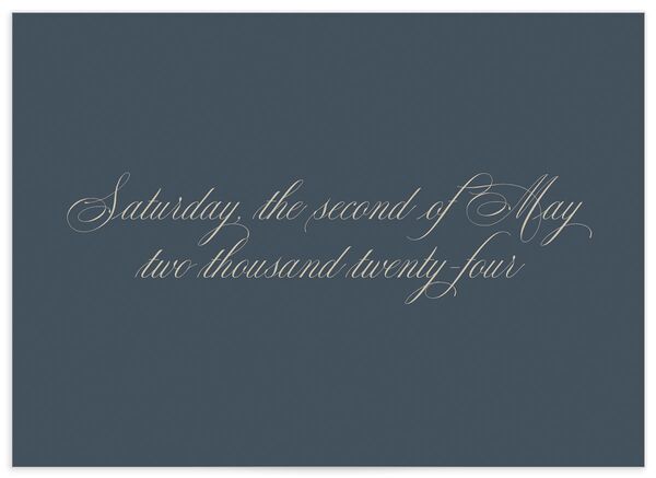 Flowing Script Wedding Enclosure Cards back in French Blue