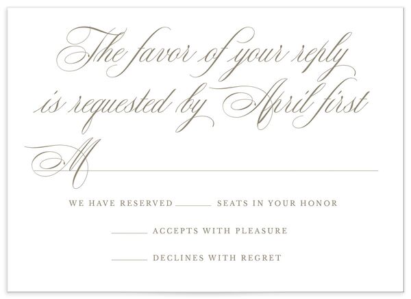 Flowing Script Wedding Response Cards front in French Blue