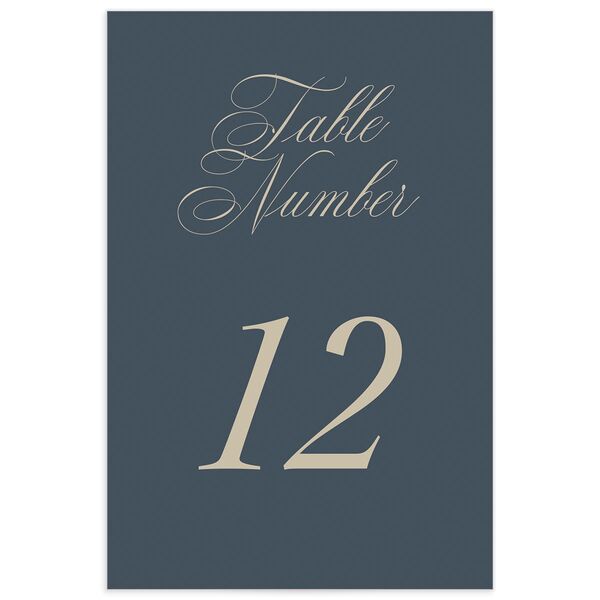 Flowing Script Table Numbers front in French Blue